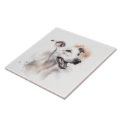 Carreau Animal de compagnie italien Greyhound Dog, Aquarel (Côté)