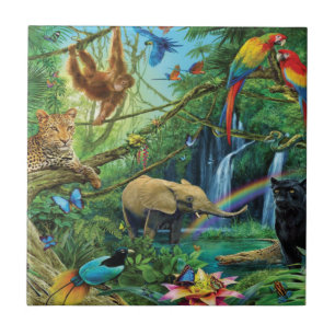 Carreau Animals living together throw pillow