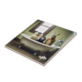 Carreau Animaux amusants dans la salle de bain (Côté)