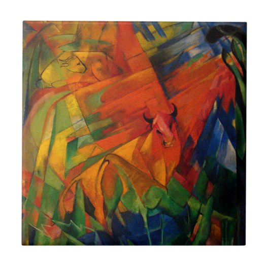 Carreau Animaux dans un paysage de Franz Marc (Devant)