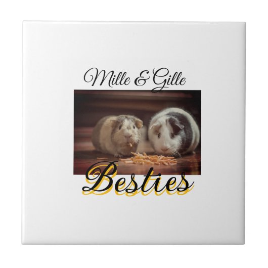 Carreau Animaux de compagnie amis besties ajouter nom anim (Devant)