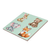 Carreau Animaux de la forêt adorables bébé aquarelle paste (Côté)