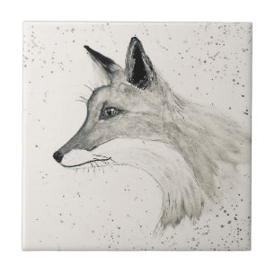 Carreau Animaux de la forêt de renard vintage aquarelle ca
