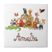 Carreau Animaux personnalisés de l'enfant (Devant)