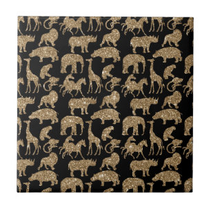 Carreau Animaux sauvages Safari Élégante Parties scintil