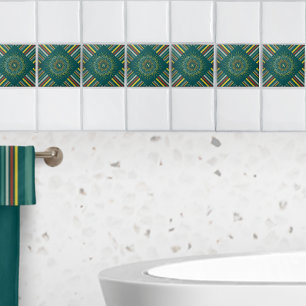 Carreau Animaux sous le soleil Mandala stries personnalisé