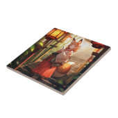 Carreau Anime Kitsune Girl Cute Fox Imaginaire Art (Côté)