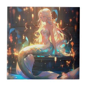Carreau Anime Mermaid Girl Imaginaire Art