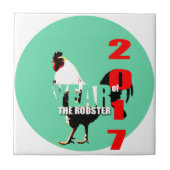 Carreau Année 2017 du coq en Carrelage Cercle Vert (Devant)