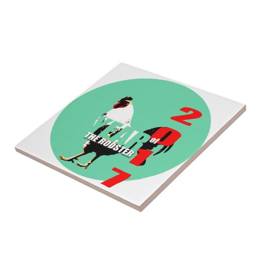 Carreau Année 2017 du coq en Carrelage Cercle Vert (Côté)