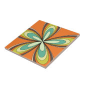 Carreau Années 60 super les années 70 Hippie Fleur Orange (Côté)