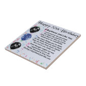 Carreau Anniversaire de poème d'ami cinquantième (Côté)