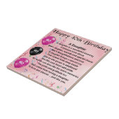 Carreau Anniversaire de poème de fille quarantième (Côté)