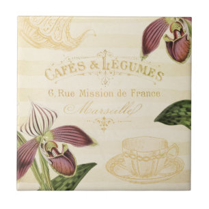 Carreau Annonce française vintage de café avec des