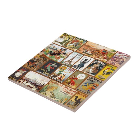 Carreau Annonces vintages de chocolat (Côté)