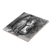 Carreau Antique art rouge capot et imaginaire de loup (Côté)