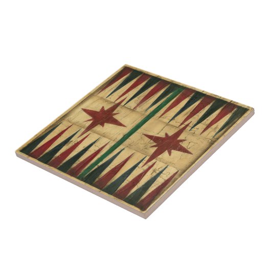 Carreau Antique Backgammon Game Board par Ethan Harper (Côté)