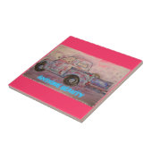 Carreau antique beauté bleu patina camion (Côté)