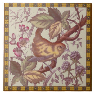 Carreau Antique Bird & Berries Transférer des vignettes R