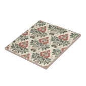 Carreau Antique Damassé Rouge Vert Beige (Côté)