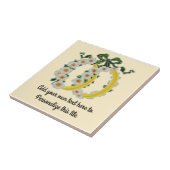 Carreau Antique de Repro ivoire Double Rings & Flowers (Côté)