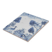 Carreau Antique Delft Tile-Pastoral Scène-Bleu & Blanc-7 (Côté)