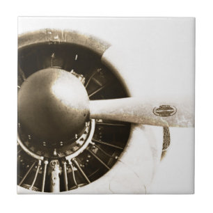 Carreau Antique Fighter Airplane Propeller Ceramic Tile