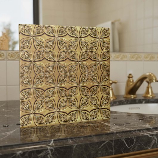 Carreau Antique Gold Petal Motif Geometric #9 ID1227