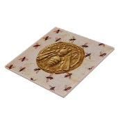 CARREAU ANTIQUE HONEY BEE COIN ET FLYING BEES (Côté)