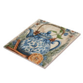 Carreau Antique Kettle Blue Lemons cannelle (Côté)