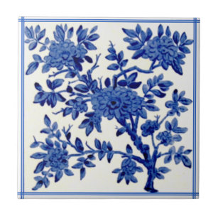 Carreau Antique Minton Blue White Aesthetic Floral Repro