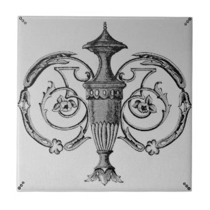 Carreau Antique Néoclassique de l'Ourn Transférware Repro