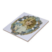 Carreau Antique Petite fille Portrait enfant Beau (Côté)