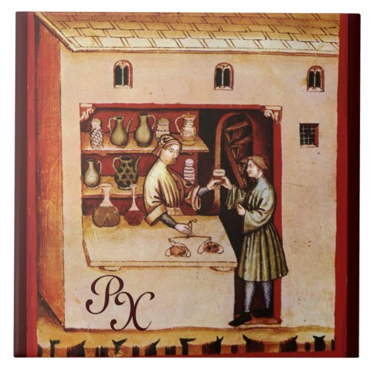 Carreau ANTIQUE PHARMACIE, Pharmacie, Monogramme (Devant)