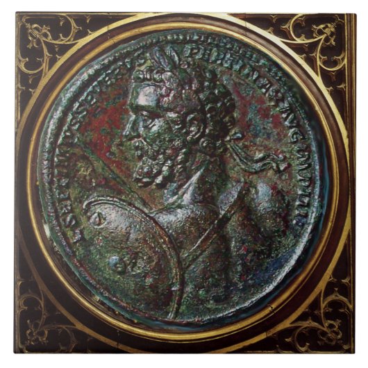 CARREAU ANTIQUE ROMAN BRONZE MEDALLION SEPTIMUS SEVERUS (Devant)