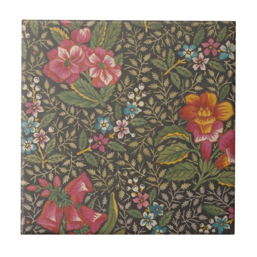 Carreau Antique Toile de Jouy 1800 Branches florales (Devant)