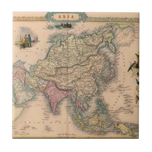 Carreau Antique vieille carte inspirée (11) (Devant)