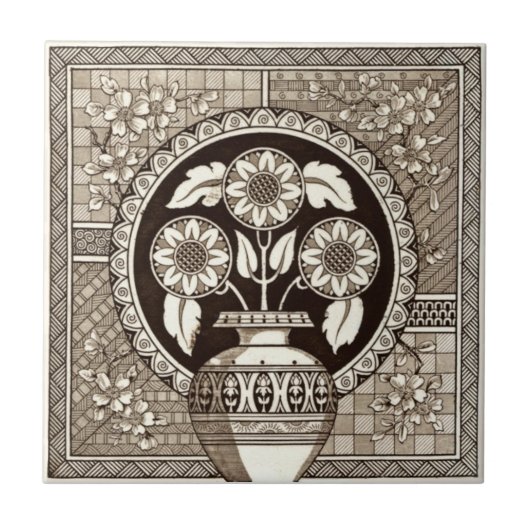 Carreau Antiquité Transferware de la reproduction VT0007 (Devant)