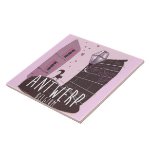 Carreau Anvers, Belgique poster voyage