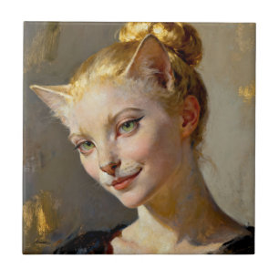 Carreau « Anya, méticuleusement satisfaite » – Une feline