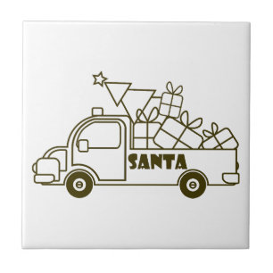 Carreau Aperçu camion de Noël Père Noël vue côté voiture