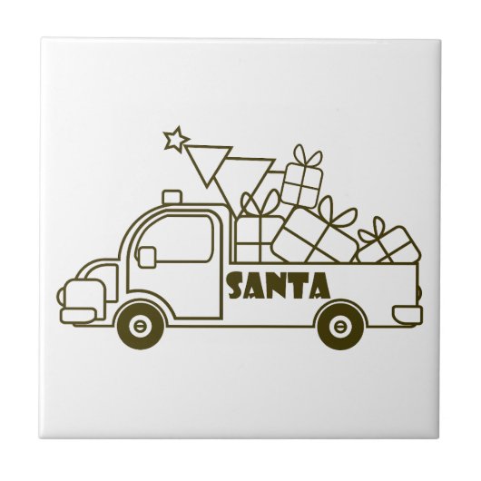 Carreau Aperçu camion de Noël Père Noël vue côté voiture (Devant)