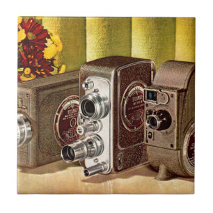 Carreau appareils photo de cinéma domestique circa 1950 pu