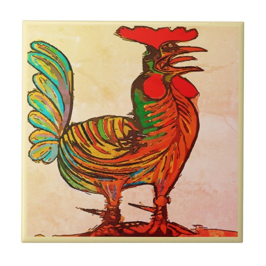 Carreau Appel du matin, Coq, Carrelage (Devant)