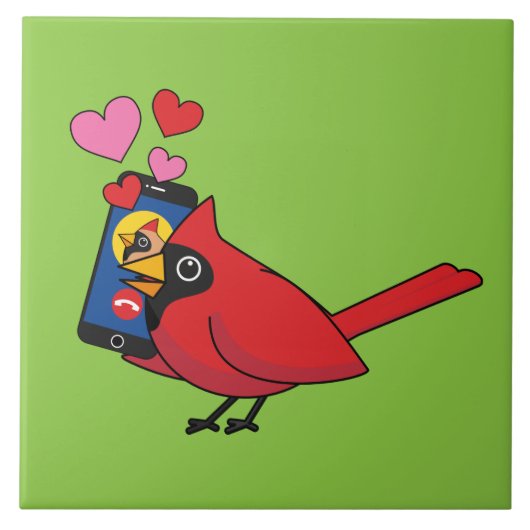 Carreau Appels d'accouplement Cardinal Bird Love (Devant)
