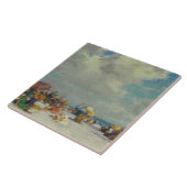 Carreau Après-midi d'été sur la plage (par E.H. Potthast) (Côté)