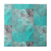 Carreau Aqua Blue Turquoise et gris dévêtu (Devant)