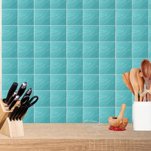 Carreau Aqua Line Waves Modern Minimalist Abstract