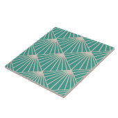 Carreau Aqua Marine Turquoise Art Déco Motif Diamond (Côté)