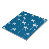 Carreau Aqua profonde et palmiers blancs (Côté)